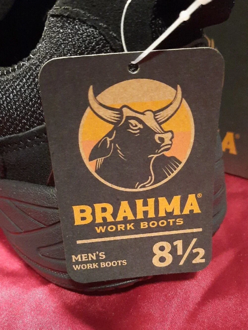 Brahma Black Steel-Toe Work Shoes Size 8.5